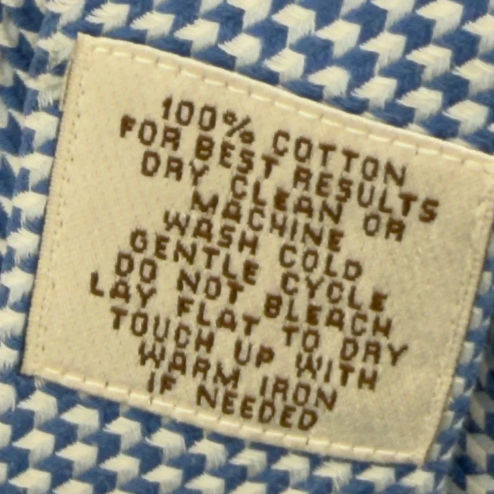 Peter‎ Millar Mens XL Golf Shirt Short Sleeve Blue Gingham Pocket Patch